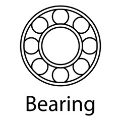 Bearing wheel icon, rolling ball sign, flat web design vector illustration .