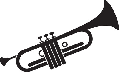 Elegant trumpet silhouette vector design for music-themed projects.