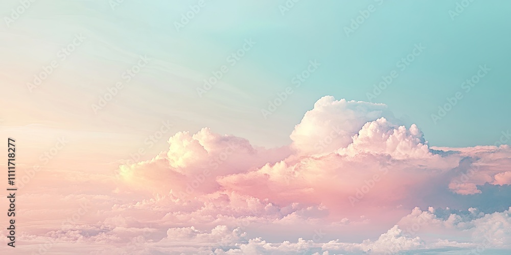 Poster double exposure featuring dynamic clouds and sky, crafted from paper texture, creates an abstract na
