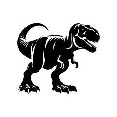 Fototapeta premium T-Rex (Tyrannosaurus Rex) silhouette logo icon black white design