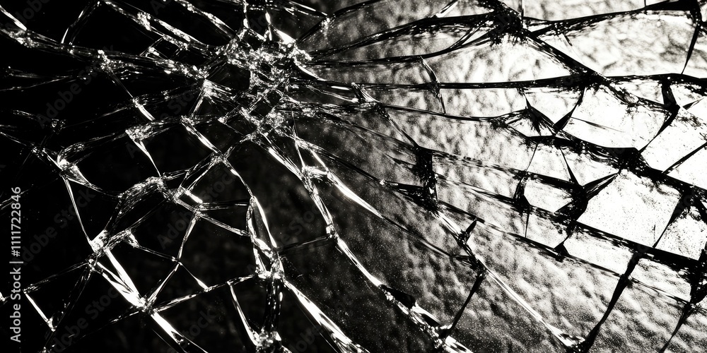 Poster intricate shadows created by shattered glass form a captivating visual display, showcasing the artis