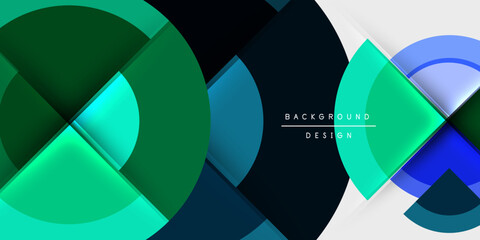 Obraz premium Circle and semi circle geometric background. Vector Illustration For Wallpaper, Banner, Background, Card, Book Illustration, landing page