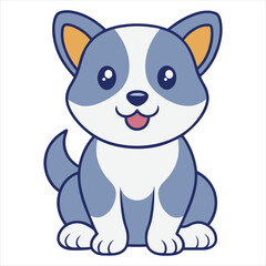 Obraz premium Sweet and Playful Baby Russian Toy Puppy Sitting in Clipart Illustration