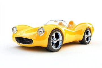 Fototapeta premium Sleek Yellow Roadster: Design, Speed, and Style; Classic Car Enthusiast's Dream Machine.
