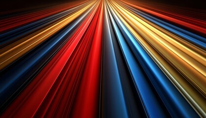 Abstract Colorful Lines Converging Towards Light