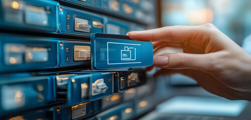 Fototapeta premium Digital Document Management System for Data Storage and Access Optimization