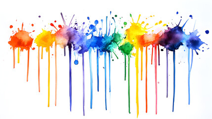 A dynamic combination of watercolor splashes followed by dripping paint