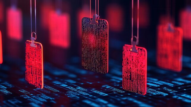 Inflation prices and policy, Digital data in vibrant red hues - Powered by Adobe