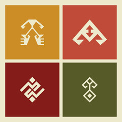 Traditional Turkish carpet and rug patterns. Anatolian motifs symbolizing femininity. Anatolian motifs hands on hips (eli belinde)