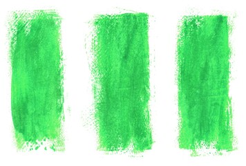 Naklejka premium 3 Pinselstreifen in grün als Hintertgrund Banner