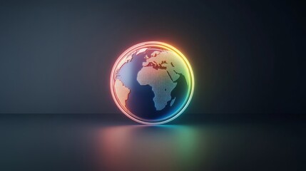 Fototapeta premium A glowing globe with a person on it