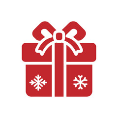 simple cristmast gift box icon vector