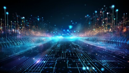 Futuristic Digital Network Concept: Global Technology Innovation