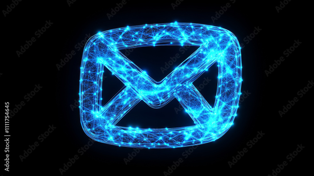 Poster email symbol. low poly wireframe vector illustration. concept of postal internet service. technology