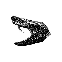 Naklejka premium Snake Head hand drawing vector isolated on background.