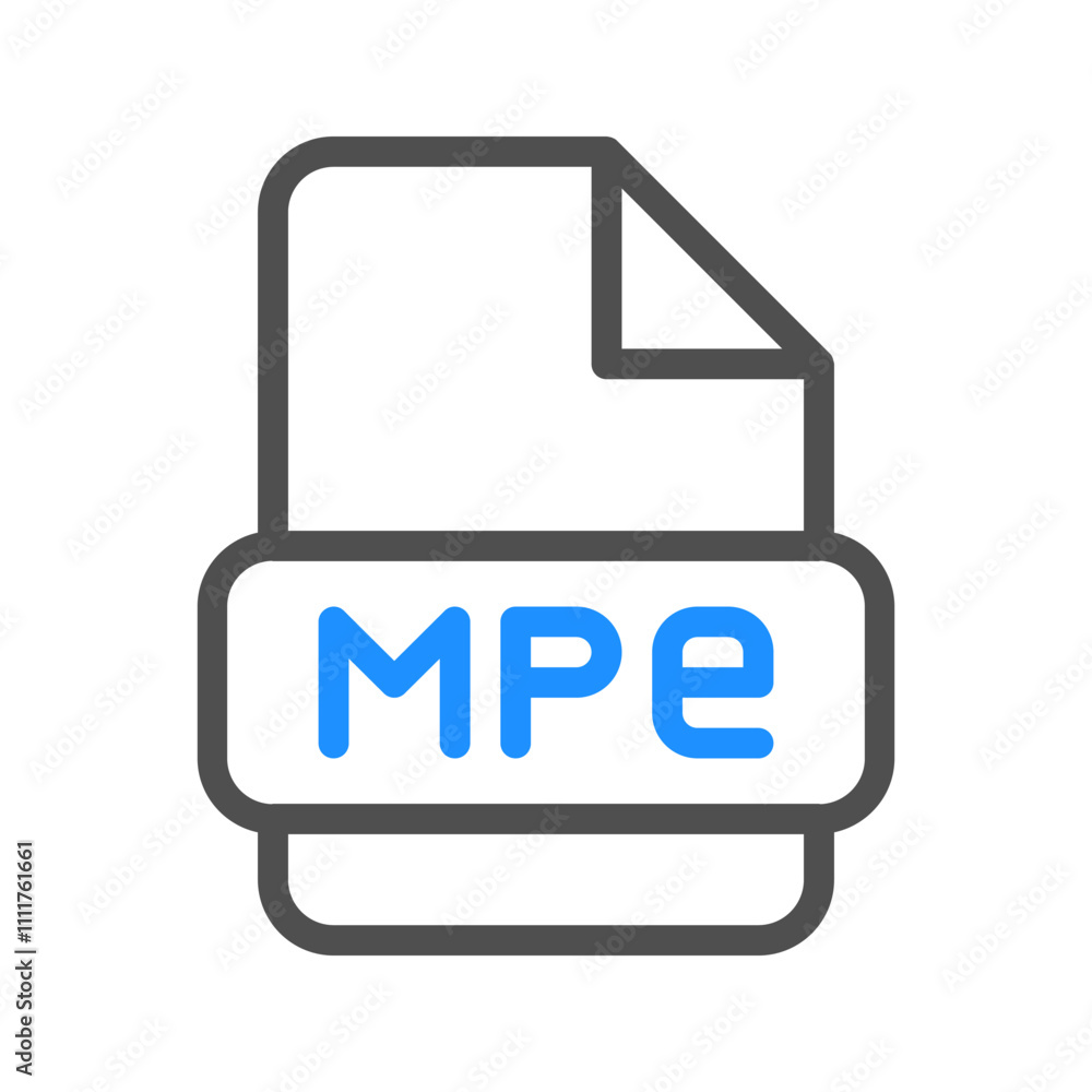 Poster mpe video format symbol with elegant outline elements