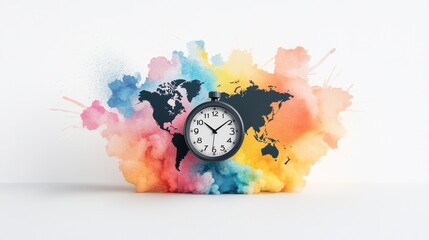 A colorful clock is set to the time of 10:30