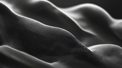Naklejka premium Abstract black fabric waves creating a smooth, flowing texture.
