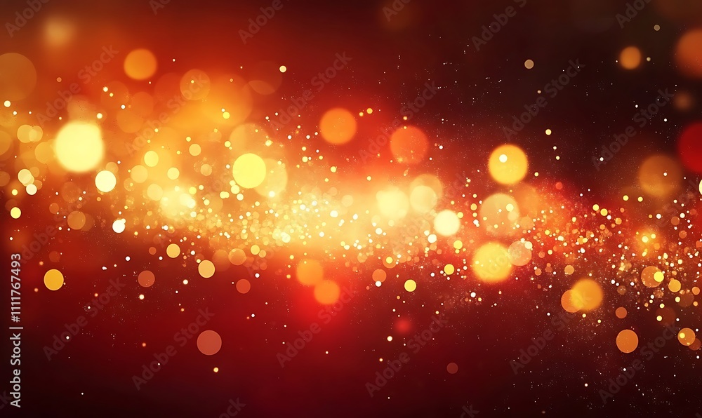 Poster red bokeh background, generative ai