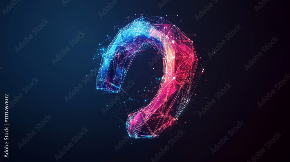 Poster vector isolated colorful magnet. low poly wireframe and points. polygonal 3d white attraction concep