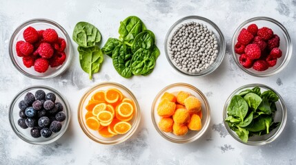 Fresh Ingredients for Healthy Recipes on Countertop