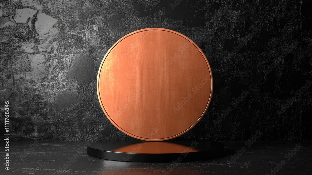 Poster a circular pinewood frame with a glossy finish and seamless design, floating on a transparent backgr