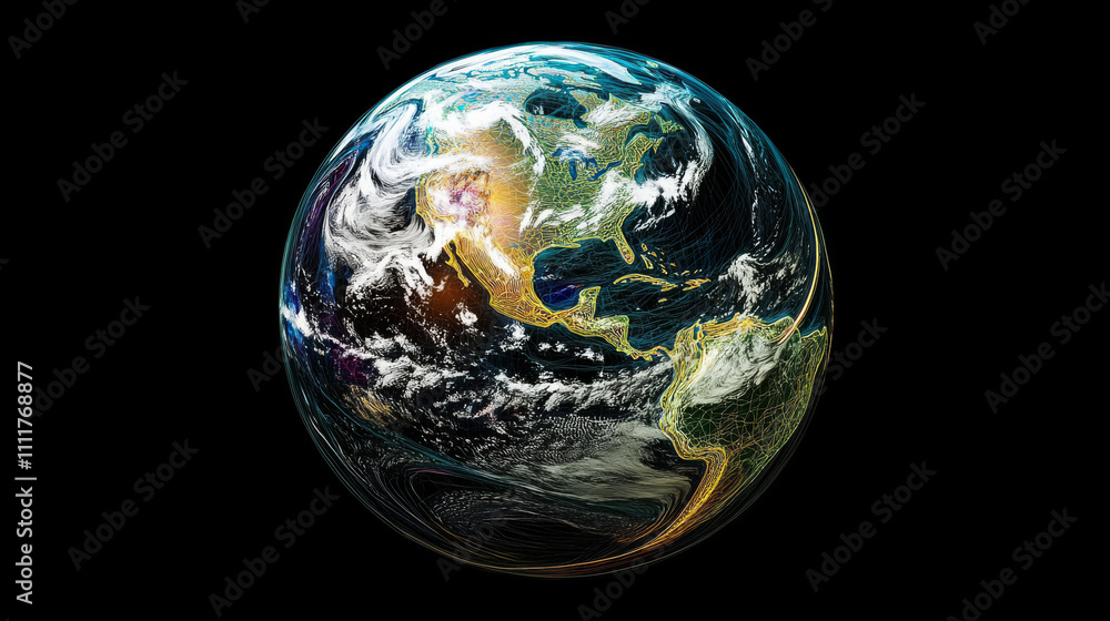 Poster vector isolated colorful earth. low poly wireframe and points. polygonal 3d white attraction concept