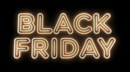 neon sign of sale discount black friday text sign on black background