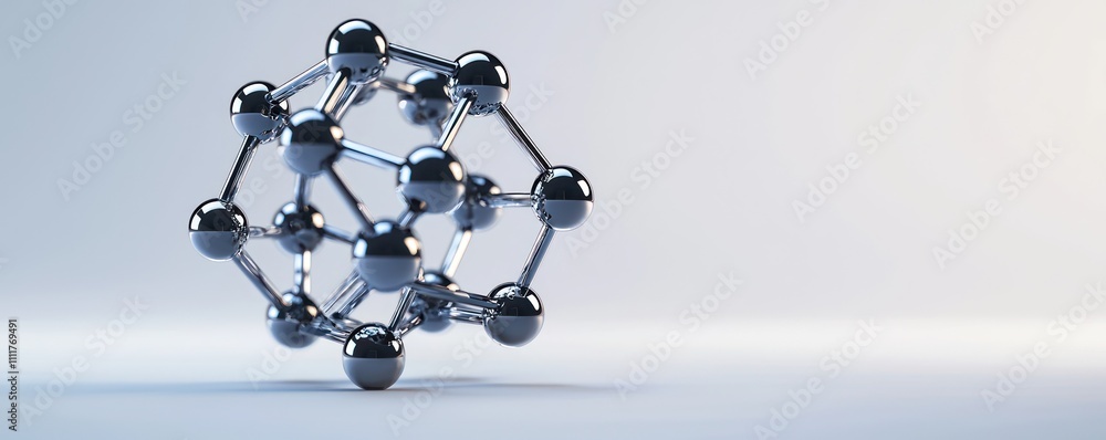 Aufkleber 3d model of a molecular cube structure crafted from polymer, representing innovation.