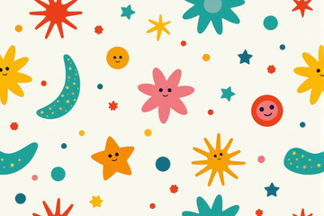 pattern with a mix of floral and geometric elements
