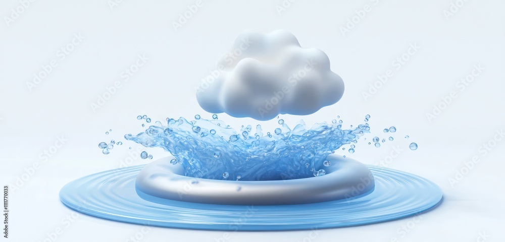 Poster 3d icon symbolizing network upgrades powered by advanced cloud technology.