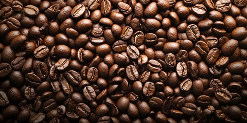 Naklejka premium Close-Up of Fresh Roasted Coffee Beans