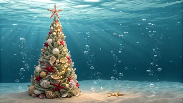 underwater Christmas tree