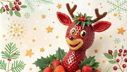 Obraz premium Christmas reindeer background