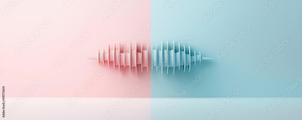 Poster abstract design with layered shapes on a split background, minimal style.
