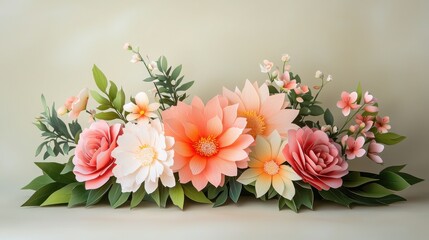 3d floral pop-up card craft creative design in calm settings