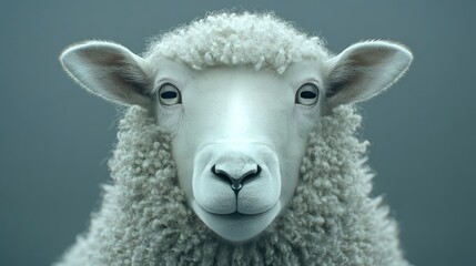 Obraz premium A sheep with a white face and a black nose