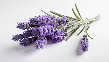 Beautiful lavender flowers on white background calming and peaceful