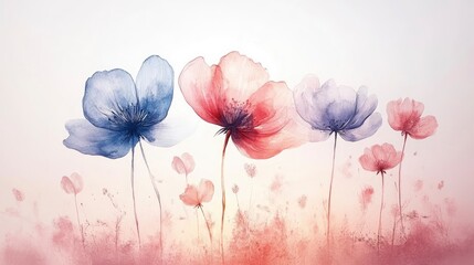 A delicate watercolor illustration of colorful flowers against a soft background.
