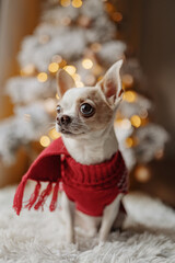 chihuahua in red sweater