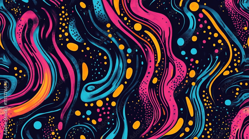 Poster abstract colorful wavy lines pattern.