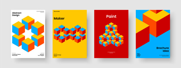Obraz premium Geometric Report Layout. Isolated Business Presentation Design. Abstract Banner Template. Book Cover. Brochure. Background. Flyer. Poster. Catalog. Journal. Magazine. Handbill. Notebook