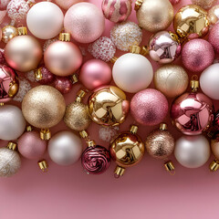 Pink Gold Christmas Bauble Background Illustration