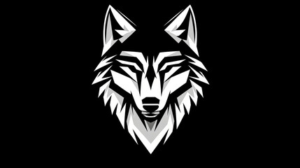 Polygonal head of wolf. Vector illustration. The hunting trophy on the wall