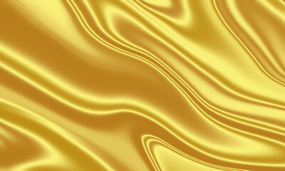 Smooth, flowing golden waves create a luxurious and elegant abstract background.