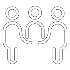 Teamwork icon in line style