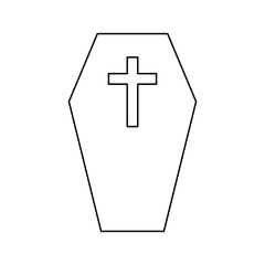 Obraz premium Coffin icon in line style