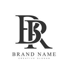 BR trendy logotype template. Initial letter b and r classic font style. Creative logo for company name or identity.