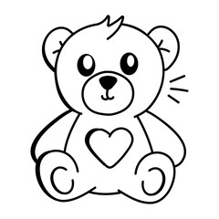 Doodle style icon of teddy bear 
