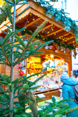 Obraz premium Christmas market in Salzburg, Austria. The atmosphere of the Christmas holidays in a European city